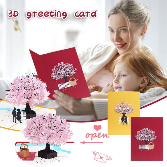 Cute 3Pack 3D Greeting CardValentine's Day Paper Carving Card Stationery Set Bulk Stationery Supplies Set for Office and School