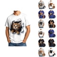 thumbnail image 1 of Cute 3d Kitten Graphic Tees for Men Women 2026 Summer Casual Short Sleeve Crewneck Cat Lovers T Shirts, 1 of 6