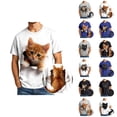thumbnail image 1 of Cute 3d Kitten Graphic Tees for Men Women 2026 Summer Casual Short Sleeve Crewneck Cat Lovers T Shirts, 1 of 6