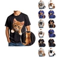 thumbnail image 1 of Cute 3d Kitten Graphic Tees for Men Women 2026 Summer Casual Short Sleeve Crewneck Cat Lovers T Shirts, 1 of 6