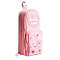 thumbnail image 1 of Cute 4-Compartment Pencil Case Organizer with Heart Shaker Charm Backpack Style Stationery Bag for School Supplies Office Gift for Students, 1 of 4