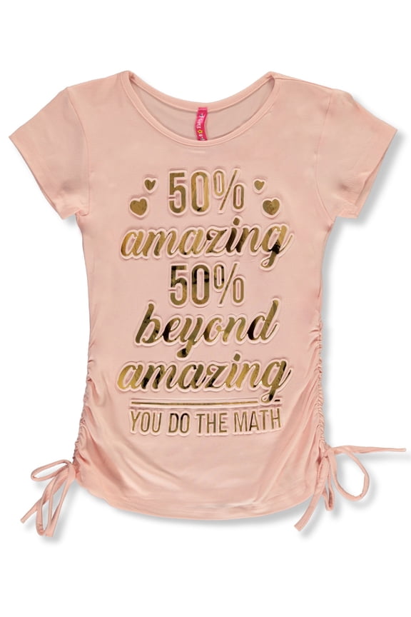 Girls' Amazing Hearts Knotted T-Shirt Color: blush Size: 7 - 8