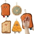 thumbnail image 1 of Cute 4PCS Hanging Hand Towels Set for Kitchen & Bathroom, Soft Coral Velvet Absorbent Hand Towels with Loop, Small Square Towels 8.7 x 7.9in – Fun Baking, Holiday & Family Friendly, 1 of 9