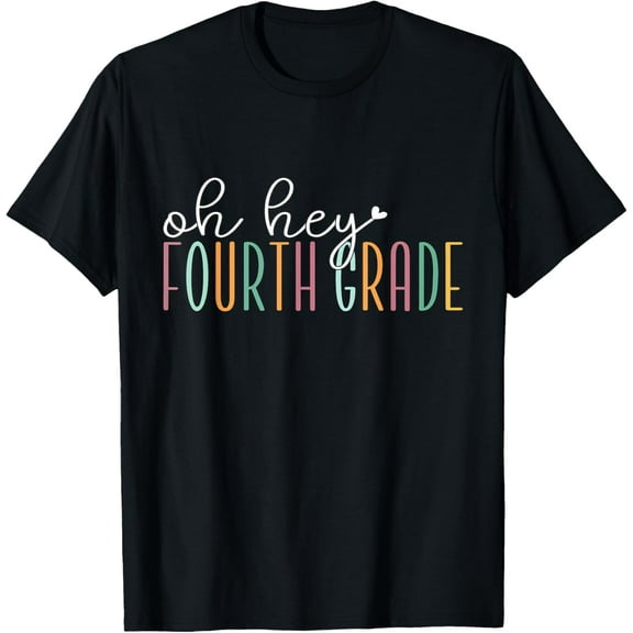 Cute 4th Grade Team Students Teachers T-Shirt men and women can wear, black, white, gifts.