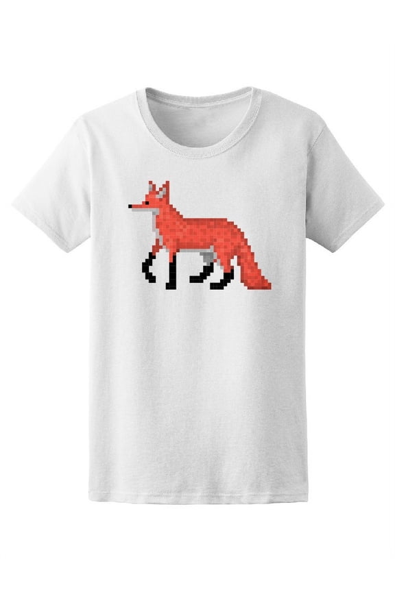 Cute 8 Bit Pixel Red Fox T-Shirt Women -Image by Shutterstock, Female Small