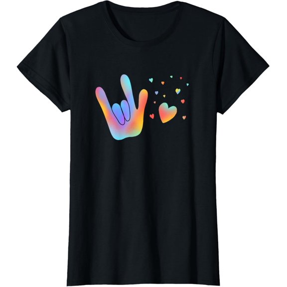 Cute ASL, HOH, American Sign Language, Love Heart Sign T-Shirt