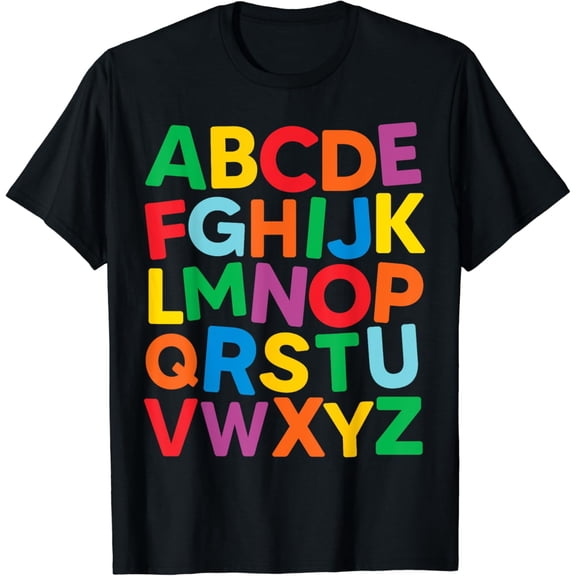 Cute Abcs Shirt Alphabet Colorful Letters Reading Books T-Shirt