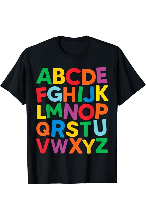 Cute Abcs Shirt Alphabet Colorful Letters Reading Books T-Shirt