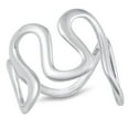 thumbnail image 1 of Cute Abstract Freeform Ring .925 High Polished Sterling Silver Band Jewelry Female Male Size 9, 1 of 4