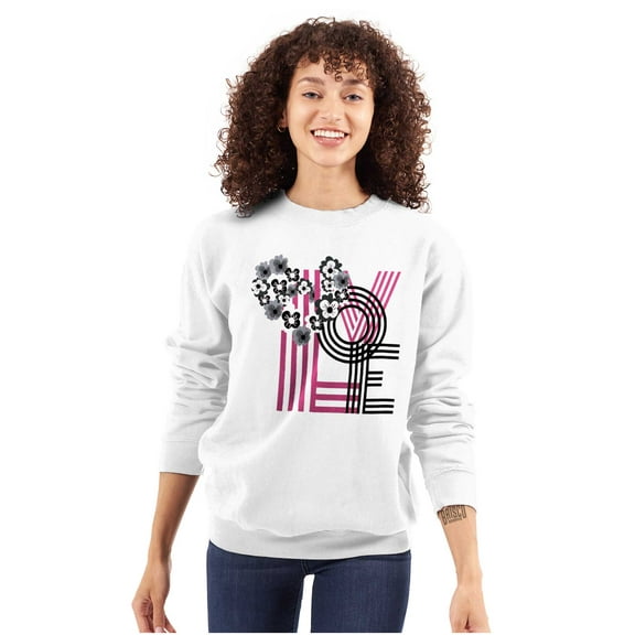 Cute Abstract Love Floral Heart Women Plus Size Crewneck Sweatshirt Brisco Brands 3X