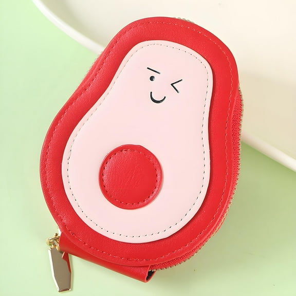 Cute Accordion Wallet – Multi-Card Zipper Organizer with ID Window , Compact 4.9 x 3.9 Inch Storage for Cards, Cash & Coins – Adorable Gift for Kids & Adults Red