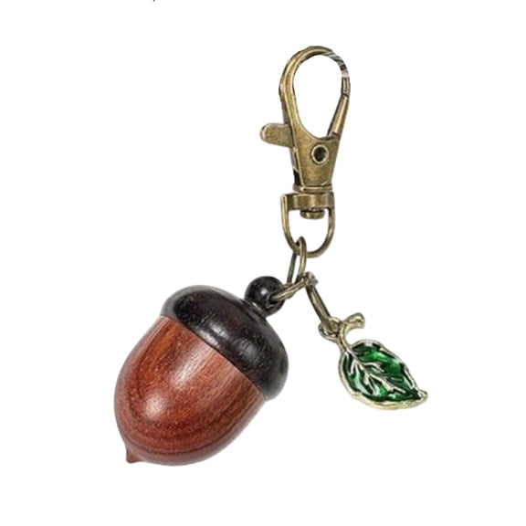 Cute Acorn Keychain Mini Portable Pill Holder Container Small Travel Pill Case Leaf Decor Charm for Purse Bag Backpack and Daily Accessories