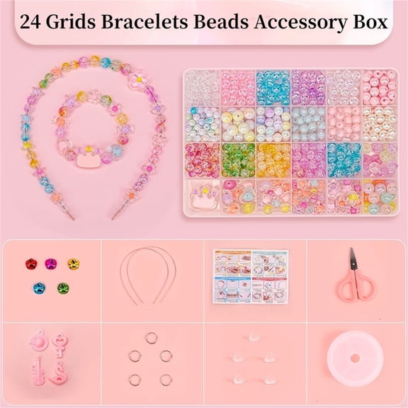 Cute Acrylic Beads for Bracelet Making Kit,Colorful Crystal Beads,Creative Fun Craft Set for DIY,Perfect for Birthday Gift Chain Necklace Earrings Making (540 Pcs)