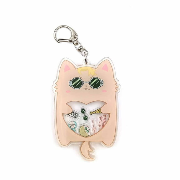 Cute Acrylic Keychain Cartoon Anime Cat Keychain Pendant Charm for Bag Backpack