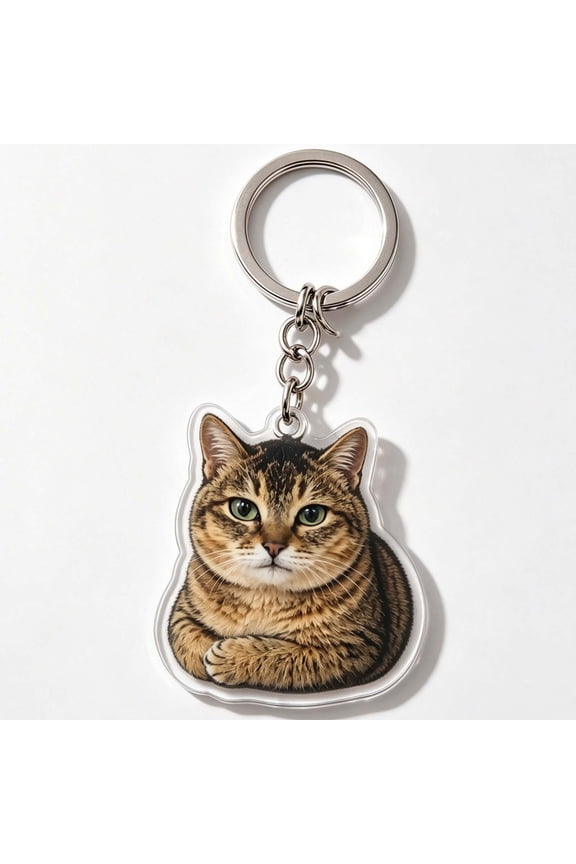 Cute Acrylic Keychain, Home Decor Accents Indoor Outdoor Room Decor Accents, Realistic Pet Kitty for Bag, Key Ring, Pendant, Gift, Women