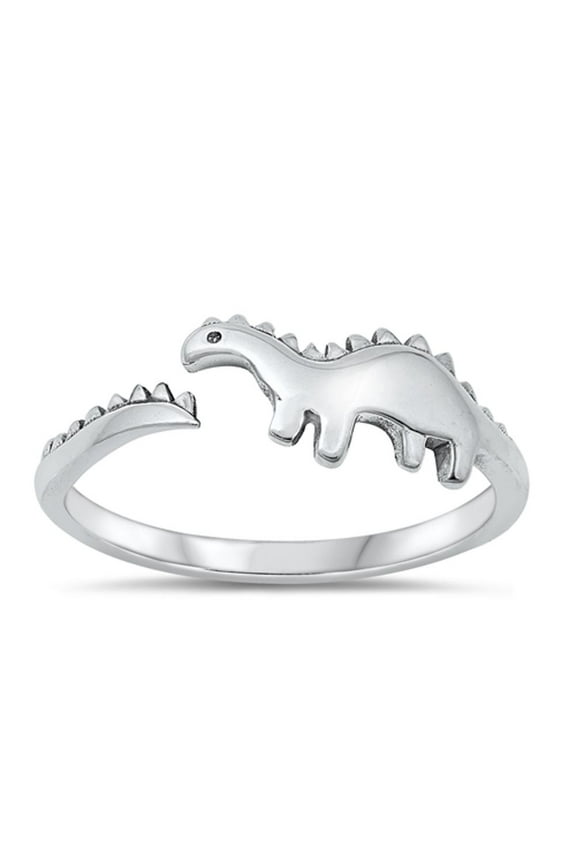 Cute Adjustable Dinosaur Ring .925 Sterling Silver Band Jewelry Female Male Unisex Size 5