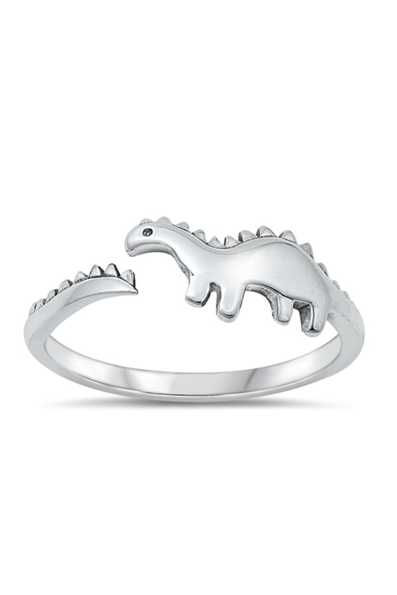 Cute Adjustable Dinosaur Ring .925 Sterling Silver Band Jewelry Female Male Unisex Size 8
