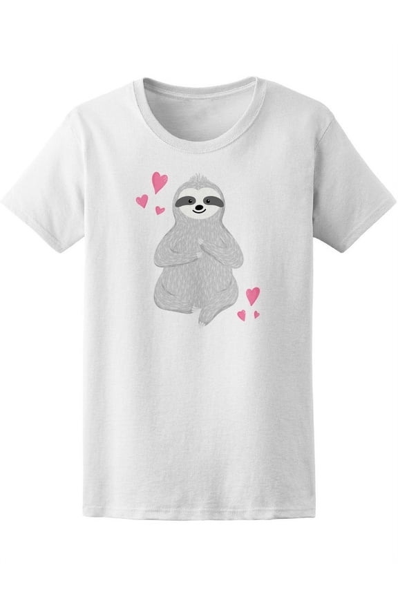 Cute Adorable Baby Sloth In Love T-Shirt Women -Image by Shutterstock, Female Medium