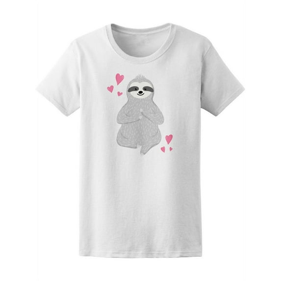 Cute Adorable Baby Sloth In Love T-Shirt Women -Image by Shutterstock, Female XX-Large