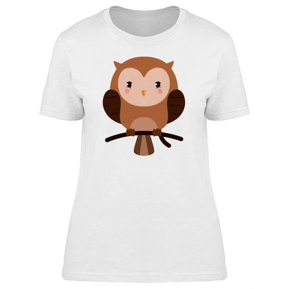 Cute Adorable Owl Cartoon T-Shirt Women -Image by Shutterstock, Female XX-Large