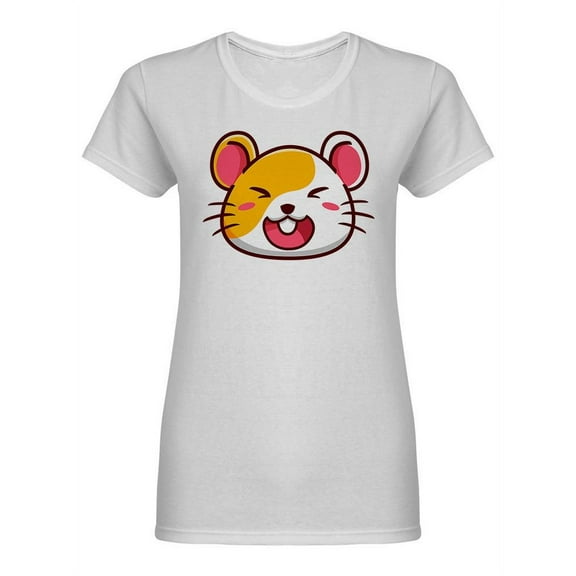 Cute Adorable Small Hamster Head Shaped T-Shirt Women -Image by Shutterstock, Female Large