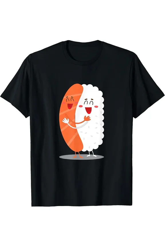 Cute Adorable Sushi Hug Fish Hugging Rice Gift T-Shirt