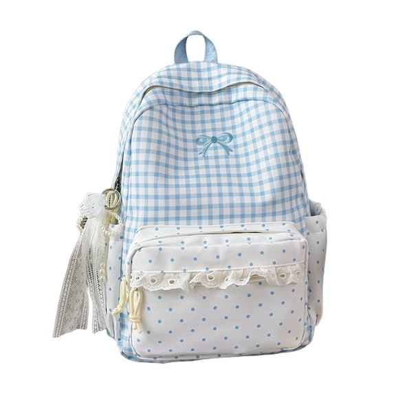 Cute Backpack Cute Backpack with Lace Large Laptop Daypack with Cute Accessories Daypack Travel Back-to-School(A30_Blue,One Size)