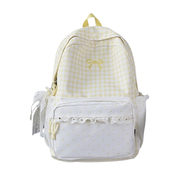 Cute Backpack Cute Backpack with Lace Large Laptop Daypack with Cute Accessories Daypack Travel Back-to-School(A33_Yellow,One Size)