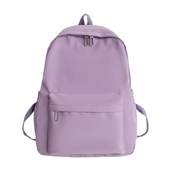 Cute Aesthetic Backpack Y2K Simple Solid Color Kawaii Backpacks Travel Laptop Backpack Purple