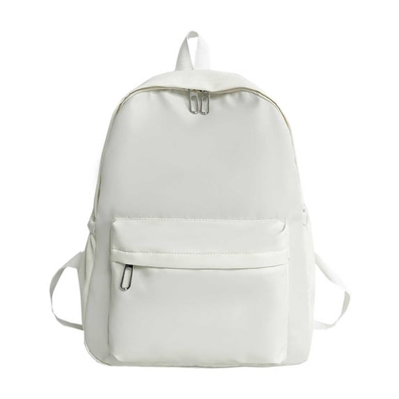 Cute Backpack Y2K Simple Solid Color Kawaii Backpacks Travel Laptop Backpack White