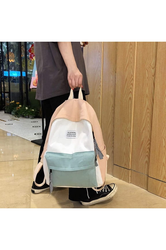 Cute Aesthetic Backpack Y2K Simple Solid Color Kawaii Backpacks Travel Laptop Backpack