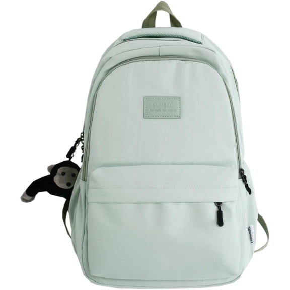 Cute Aesthetic Backpack for Women Casual Solid Bookbag Laptop Backpacks Korean Fashion College Travel Daypack (Black)