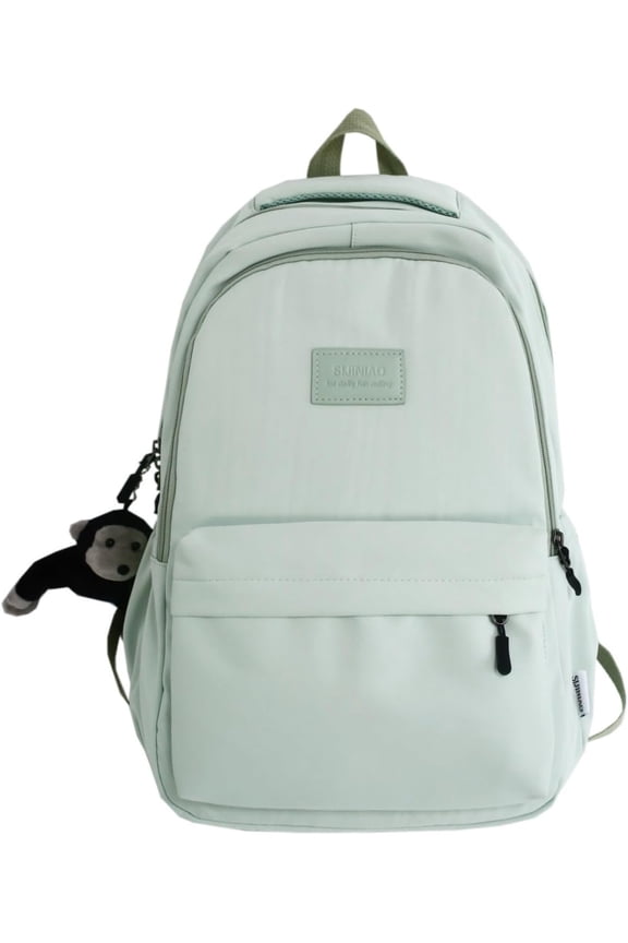 Cute Aesthetic Backpack for Women Casual Solid Bookbag Laptop Backpacks Korean Fashion College Travel Daypack (Black)