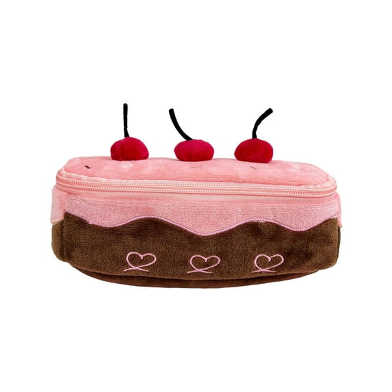 Cute Aesthetic Cherry Cake Pencil Case Kawaii Plush Makeup Bag Big ...