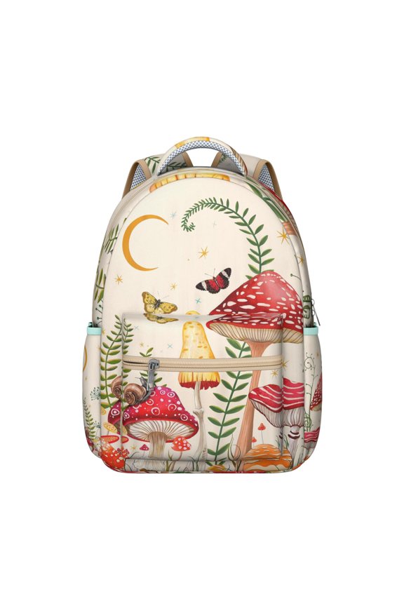 Cute Aesthetic Mushroom Pattern Backpack for School, College Bookbag for Women Teens, Large Capacity for Laptop Books, Durable Daypack, Wonderful Gift