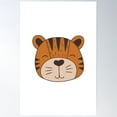 thumbnail image 1 of Cute Aesthetic Tiger Head Sticker Poster Wall Art, Modern Wall Decor For Living Room Bedroom, 8x12 UNFRAMED, 1 of 3