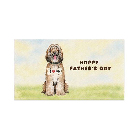 Cute Afghan Hound Loves Dad Happy Father's Day Doormat Dog Lover Indoor Outdoor Welcome Mat - 12008