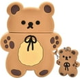 thumbnail image 1 of Cute AirPods 4 4rd Generation Case,Kawaii 3D Cartoon Teddy Bear Soft Silicone Protective Cover with Keychain Shockproof Charging Case Compatiable with AirPods 4 New for Girls Women, 1 of 14