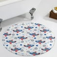 thumbnail image 1 of Cute Airplane Pattern Round Carpet Circle Rug Outdoor Patio Area Rug Washable Large Area Rugs Hallway Room Decor Fitness Mats, 1 of 8