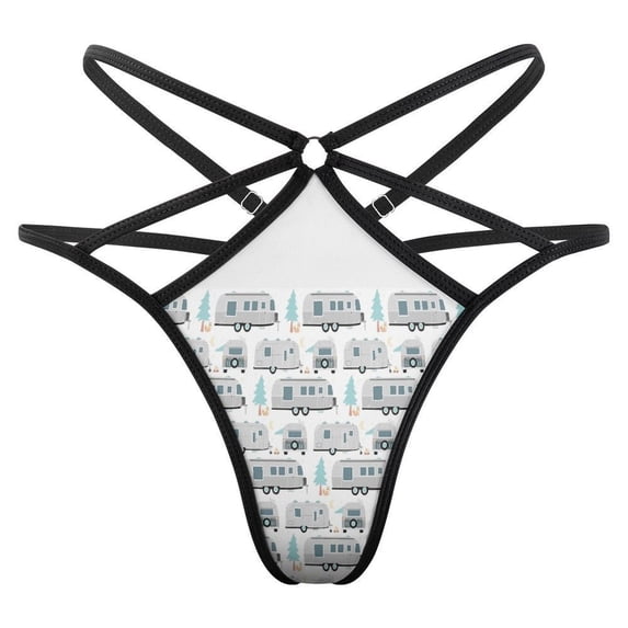 Cute Airstream Pattern Open Type Women's Panties Crotch Opening G-strings Thongs Lingeries Underwear