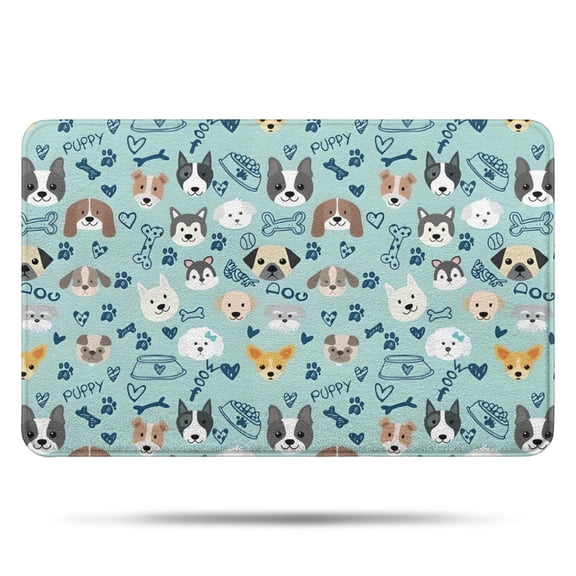 Cute Akita Dog Beagle Bulldog Rottweiler Dachshund Bathroom Rugs Mat,Non Slip Microfiber Bathroom Rug,Rubber Backing,Soft Bathroom Mats for Bathroom Floor,Tub and Shower,17x27in(43x68cm)