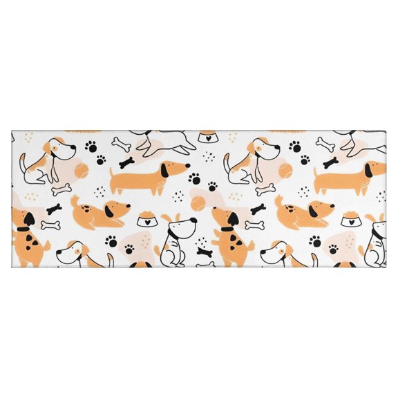 Cute Akita Dog Beagle Bulldog Rottweiler Dachshund Kitchen Rug Mat,Kitchen Runner Rugs Non Skid Washable,Decorative Kitchen Floor Mats for Kitchen,Sink,Laundry,17"X47"