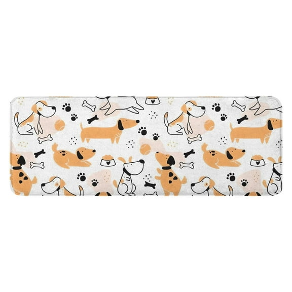Cute Akita Dog Beagle Bulldog Rottweiler Dachshund Kitchen Rug Mat,Kitchen Runner Rugs Non Skid Washable,Decorative Kitchen Floor Mats for Kitchen,Sink,Laundry,17"x47.2"