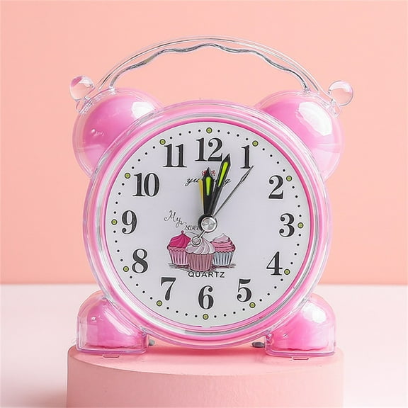 Cute Alarm Clock For Bedroom School Office Home Decor Plastic Small Yellow/Red/Blue/Pink/Orange 11.6X10.2Cm Practical