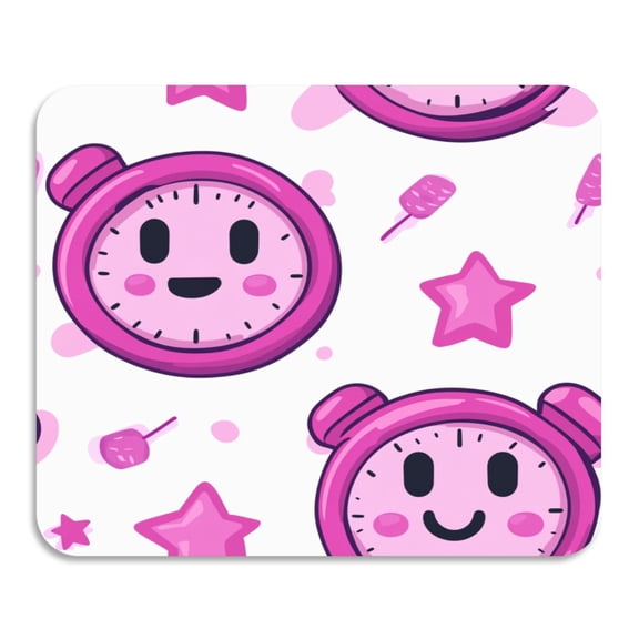 Cute Alarm Clock Pattern Diatomaceous Earth Water Absorbent Mat, Anti-Slip Rubber Backing, 15.7" x 11.8"