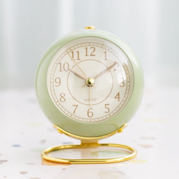 Cute Alarm Clock,Super Silent Non Ticking Small Clock with - Battery Operated Sunrise Alarm Table Decoration for Bedroom, Bedside, Desk