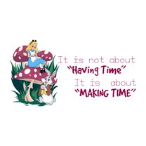 Cute Alice & Rabbit in Fantasy World Mad Hatter Cheshire Cat Alice in Wonderland Adventurous Creative Minimalist Cartoon Girls Boys Kid Room Design Nursery Fun Home Vinyl Decoration Size (12x10 inch)