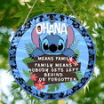thumbnail image 1 of Cute Alien Experiment Welcome Sign – Round Wooden Hanging Wall Plaque with "Ohana" Family Quote for Home Decoration, Porch, Entryway, Indoor & Outdoor Use, 1 of 1