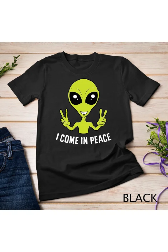 Cute Alien I Come In Peace Space Rave EDM Music Unisex T-Shirt up to size 5XL