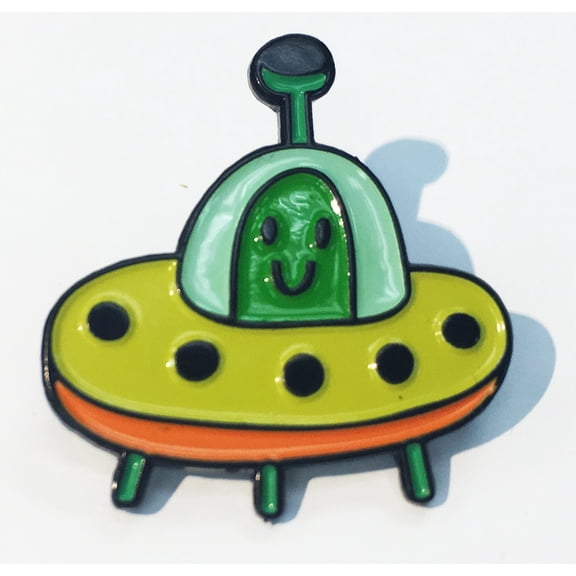 Cute Alien Spaceship Encounter Area 51 Enamel Lapel Pin